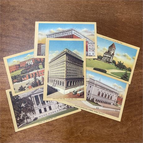 Lot of 6 Vintage Cleveland Scenic Postcards