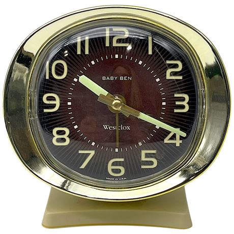 Vtg Westclox Baby Ben Wind Up Alarm Clock