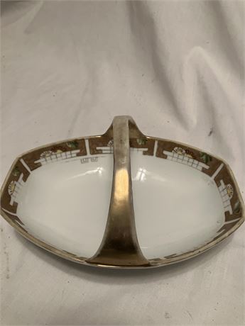 Hand Painted Nippon Handled Dish