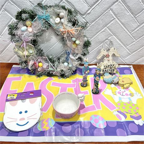 Bundle of Colorful Easter Decor with Hallmark Bowl Treat Bowl and More