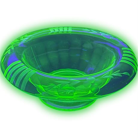 Federal Uranium Green Depression Glass Bowl