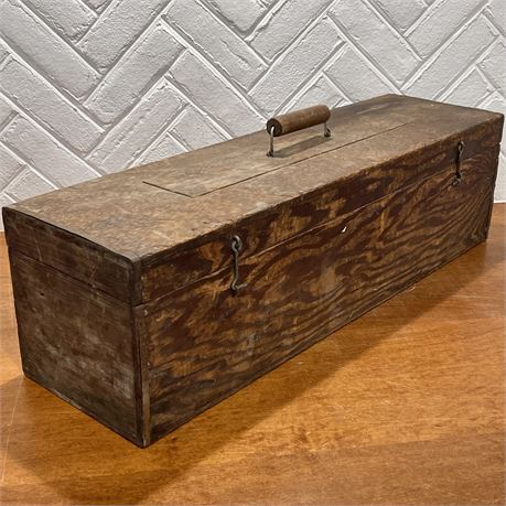 Handcrafted Old Wooden Tool Chest