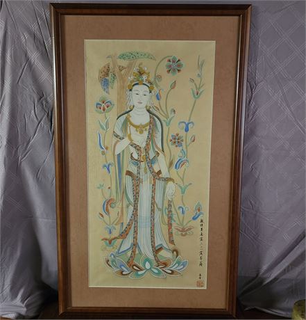 Asian Painting of Guanyin-Framed