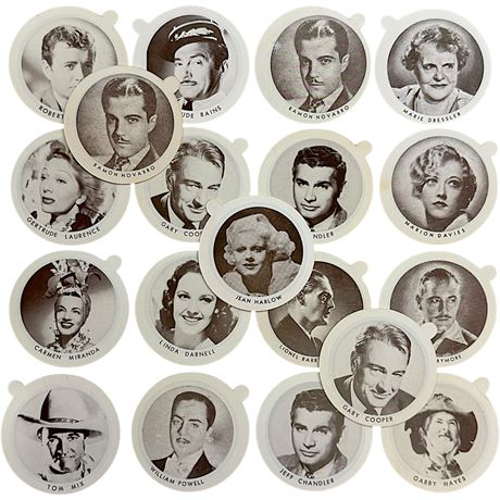 Vtg Movie Stars Dixie Cup Ice Cream Lids