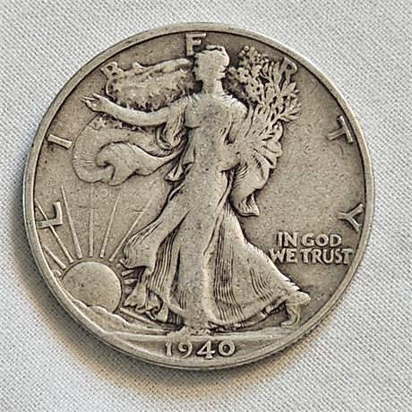 1940 S Walking Liberty Half Dollar Silver
