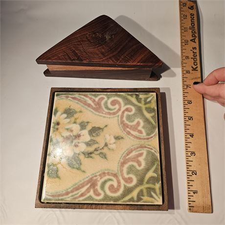 Framed Footed Tile, Decorative Trivet