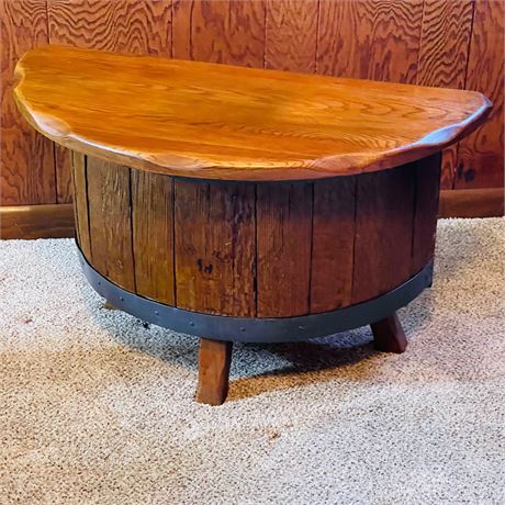 Vintage Authentic Whiskey Barrel End Table (2 of 2)