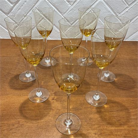 Set of 8 Lenox Amber Stemmed Wine Glasses