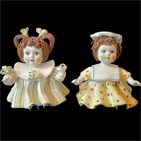 Vtg Lino Zampiva "Spaghetti Hair" Figurines