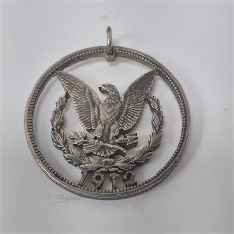 1912 Morgan Silver Dollar Eagle Pendant