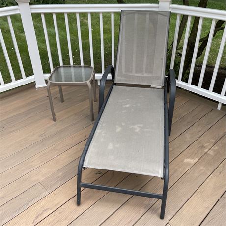Patio Lounge Chair with Small Table (not matching)