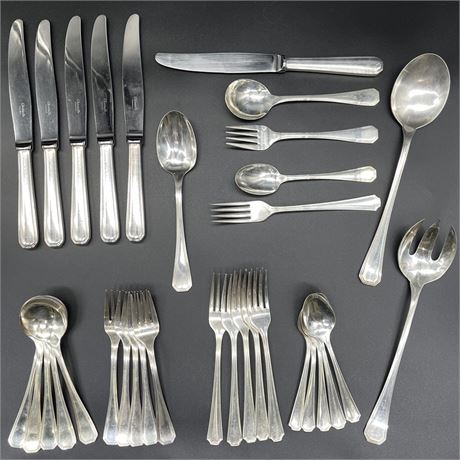 Oneida & Christofle Silver-Plated Service for 6 Flatware Set & Serveware