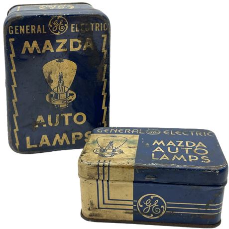 Vtg General Electric Mazda Auto Lamps Tins