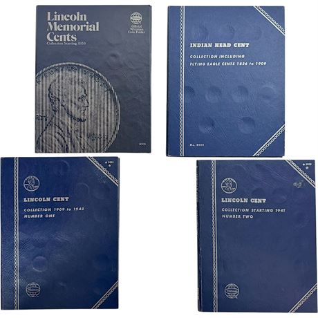 Collectable Coin Folders of Lincoln Memorial, Lincoln & Indian Head Cents