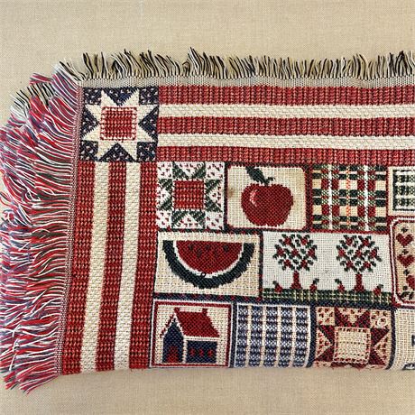 Cottagecore American Woven Tapestry Throw Blanket