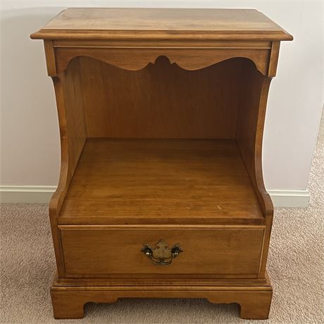 Solid Wood Single Drawer Tiered Nightstand