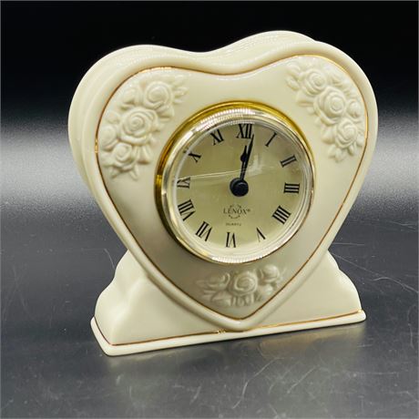 Lenox Porcelain Heart Tableside Clock