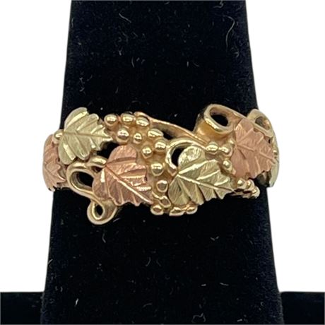 10K Multitone Gold Black Hills Size 6.75 Ring