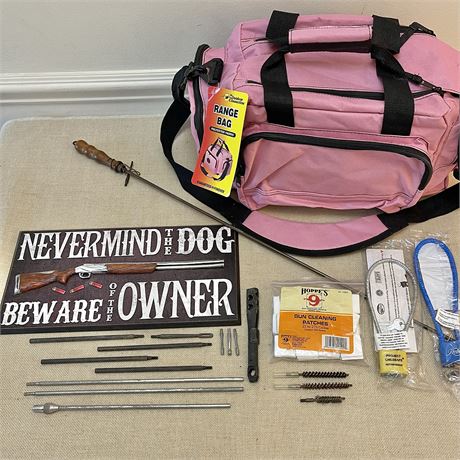 Gun Cleaning Accessories with Range Bag and Sign