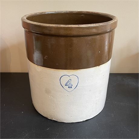 Vintage 4 Gallon Stoneware Crock