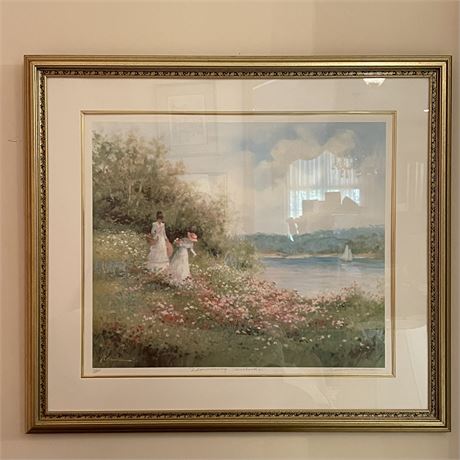 Rowenna Pencil Signed "Flowering Hillside" Numbered 160/1000 Framed Lithograph