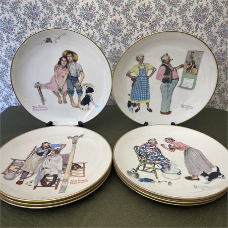 1977 & 1978 Norman Rockwell "The Four Seasons" Collectors Plates