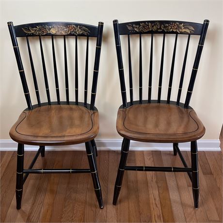Pair of Hitchcock Stenciled Dining Chairs