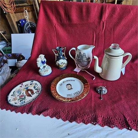 Collection of assorted antique or vintage items,