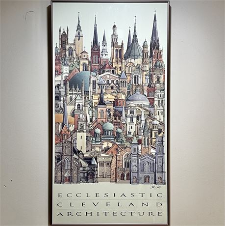 Dale Gallis Signed "Ecclesiastic Cleveland Architecture" Framed Print