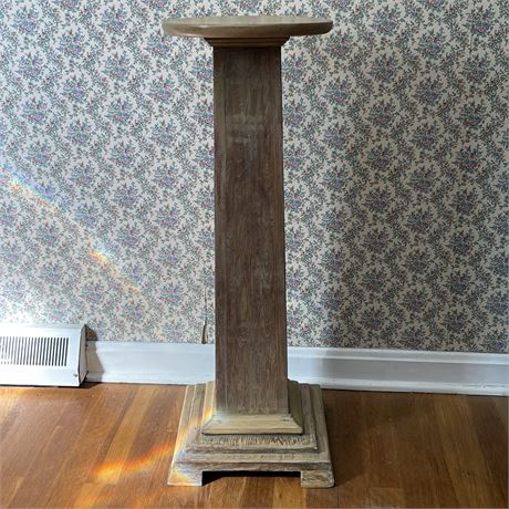 Wood Pedestal Table / Plant Stand