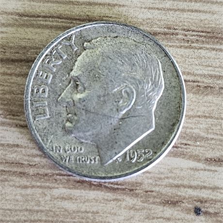 1952 D Roosevelt Dime, Silver