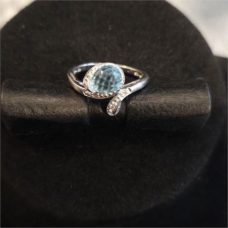 925 Sterling Silver Aquamarine Ring