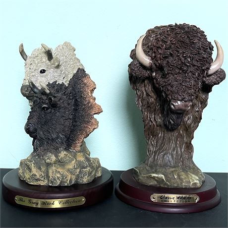 Buffalo Head Sculptures - Gray Rock Collection and Classic Wildlife Collection