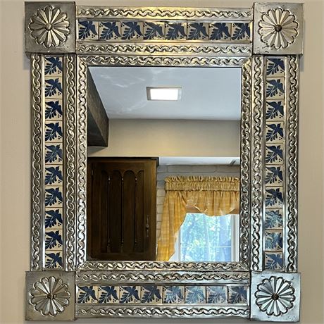 Mexican Talavera Tiled Metal Mirror