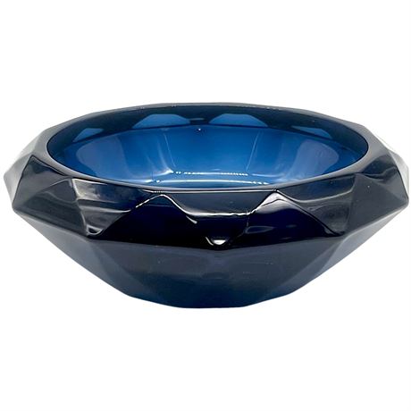 MCM Viking Glass Bluenique Diamond Point Candy Dish