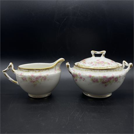 Limoges Bridal Wreath Cream and Sugar Dishes