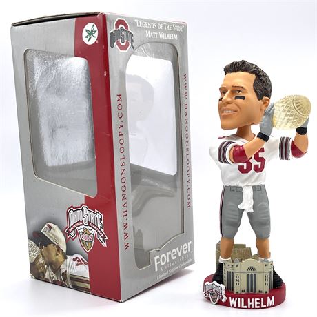 Ohio State #35 Matt Wilhelm Souvenir Bobble Head is 8 1/8" tall and in really go