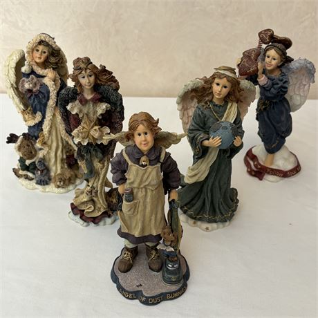 Vtg Boyds Bears and Friends Folkstone Collections Angel Figurines w/ Boxes