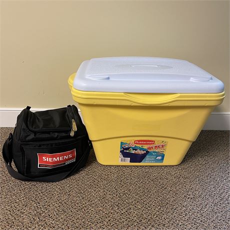 Rubbermaid Summer Blast 35 qt Ice Chest Cooler w/ Insulated Soft Sided Lunch Bag