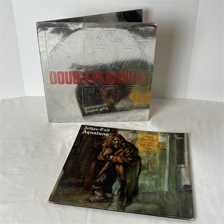 Kiss "Double Platinum" Dual Vinyl Set w/ Chrysalis "Jethro Tull Aqualung" Record