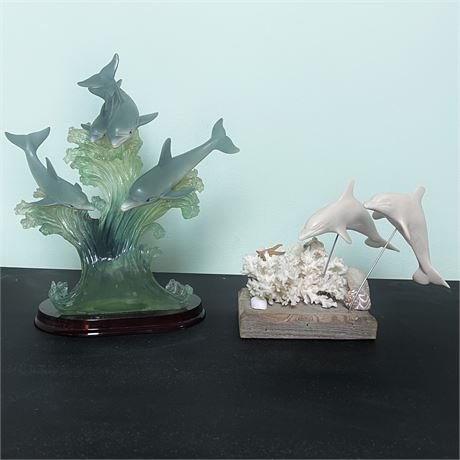 Aquatic Dolphin Decorative Statues