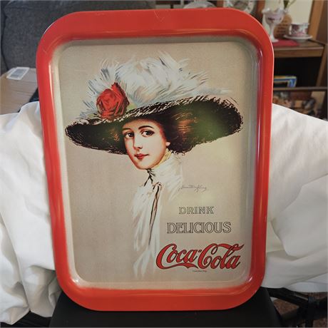 Coca-Cola serving tray featuring the iconic "Coca-Cola Girl" i