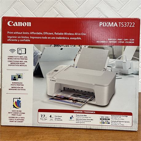 NIB Cannon Pixma TS3722 Wireless Printer/Copier/Scanner