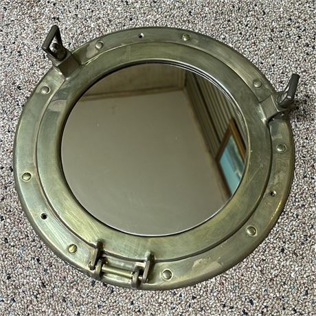 Vintage Brass Nautical Ship Porthole Mirror