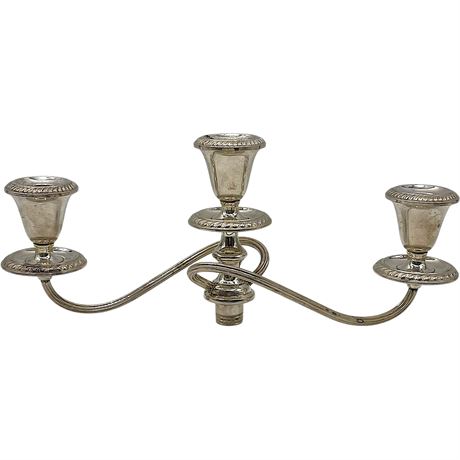 Gorham 925 Sterling Silver Weighted 3-Arm Candelabra Branch