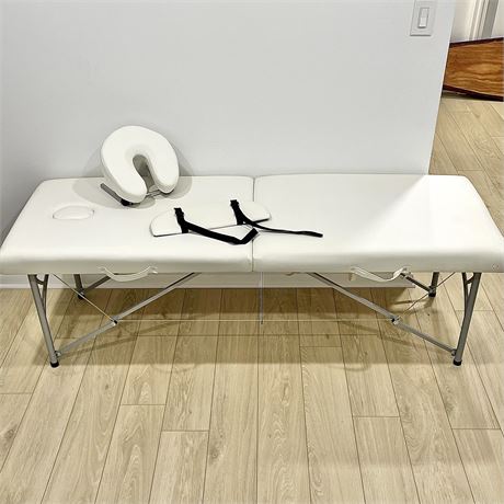 Folding Portable Massage Table w/ Adjustable Height and Face Cradle