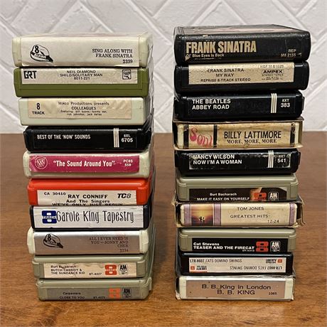Variety of 8-Tracks w/ Cat Stevens, Beatles, Sinatra B.B. King and More