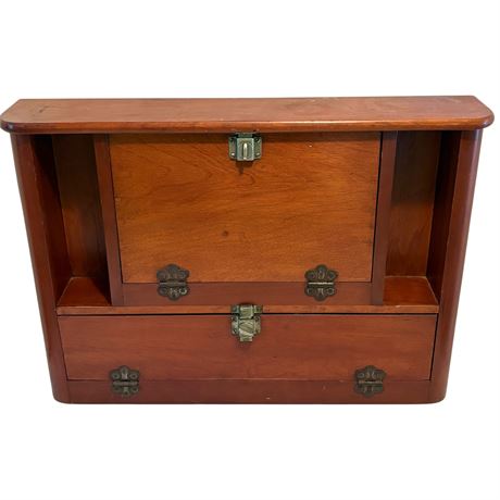 Hand Crafted Wall Hanging Cabinet w/ Two Drop Down Doors