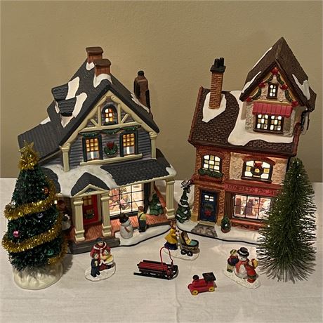 Santas Workbench "Briar Hill Manor" & "Finchly's Pet Shops" Displays w/ More