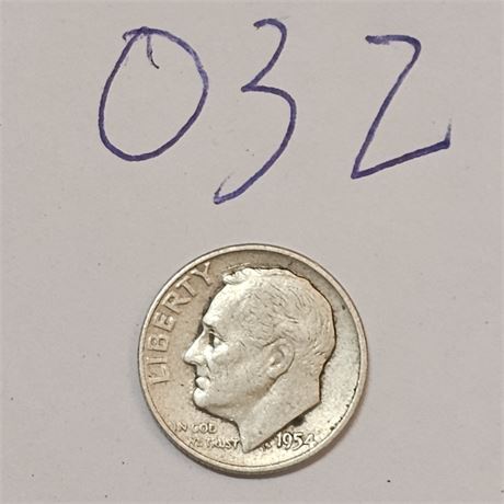 1954 D Roosevelt Dime